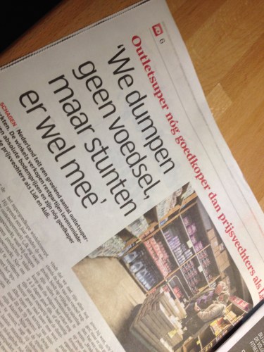 Food outlet..met een onsje minder nemen we al lang geen genoegen meer.