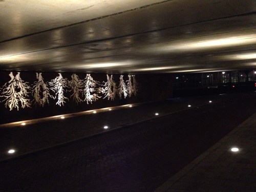 Saaie tunnels mooi belicht.