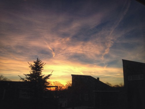 Alweer zo'n prachtige zonsopgang. Het begint bijna saai te worden...