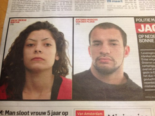 Ze hebben de titel Bonny en  Clyde gekregen, maar ik noem dit gewoon gajes. 