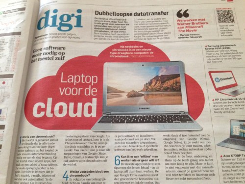 Een lichter onderwerp. Een chromebook voor de cloud...word ik hebberig van.