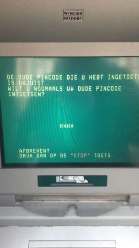 Pincode vervangen werkt niet. Fout in het systeem volgens de man aan de telefoon. Wordt naarstig aan gewerkt.