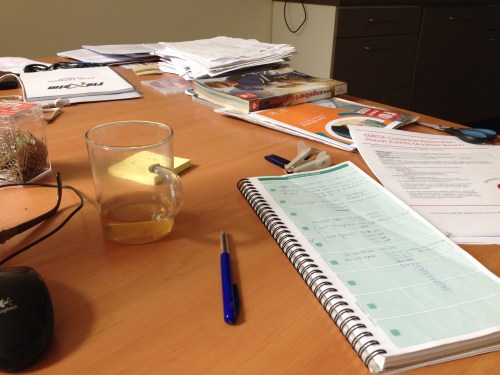 Aan het einde van de dag is mijn bureau grotendeels leeg...check!