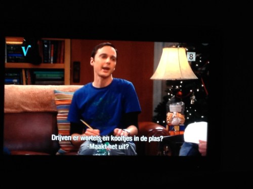 TV kijken, na het journaal The Big bang Theory . Ik ben een fan van Sheldon.  