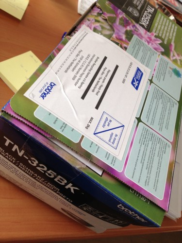 Oude  toner retour en nieuwe bestellen