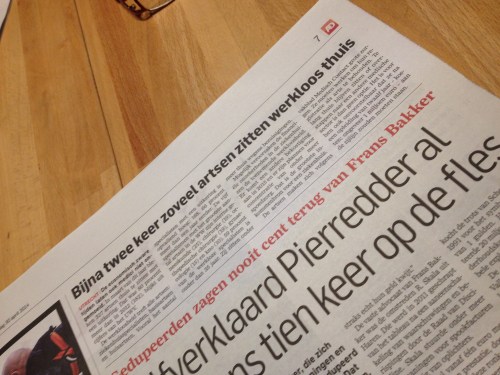 Heb je 6 jaar als een malle gestudeerd, mag je daarna thuis op de bank blijven zitten omdat er geen werk voor je is. 