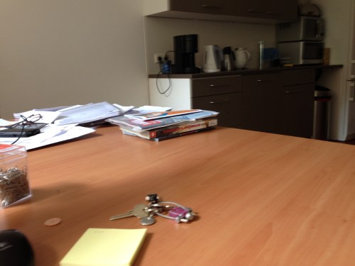 Aan het einde van de dag is mijn  bureau echt leeg.