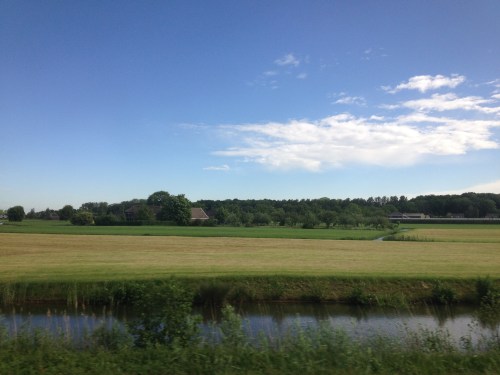 In Utrecht weer overstappen. Gelukkig maakt het uitzicht veel goed