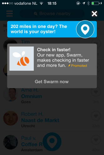 Volgens Foursquare heb ik vandaag 202 miles afgelegd. Geen ownder dat mijn ogen dichtvallen. Genoeg geweest. Dag dag, tot morgen!