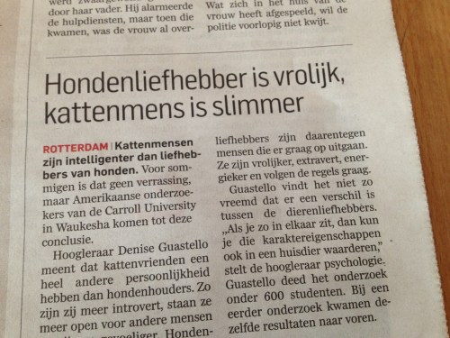 Wij hebben ons hele leven al katten EN honden gehad. 