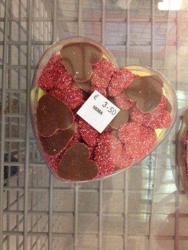 en vind een hart vol chocola.