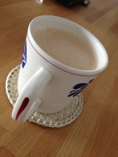 Koffie om bij te komen. Het ging niet van harte vandaag.