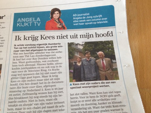 Ik heb de documentaire "het beste voor Kees" gezien. Het geeft je een beetje inzicht in de wereld van de autist. Ik vond Kees vooral aandoenlijk. Je kunt het nog bekijken via uitzending gemist.