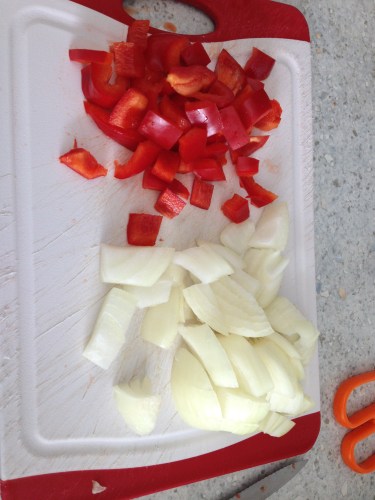 Voetbalavond, er  moet vroeg gegeten worden. Snelle hap dus.