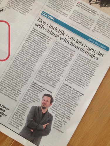 'Hé hé, nog iemand die vind dat het nu maar eens afgelopen moet zijn.