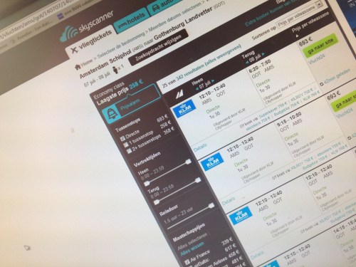 Veel variatie in werkzaamheden vandaag. Ik mag ook weer op zoek naar de goedkoopste tickets..