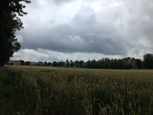 Ondanks de dreigende lucht trek ik er op uit.