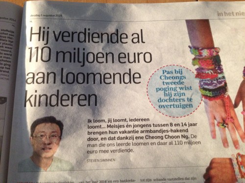 gaat hij met dat geld straks ook al die platic troep weer opruimen of laten we dat weer na aan de volgende generatie?